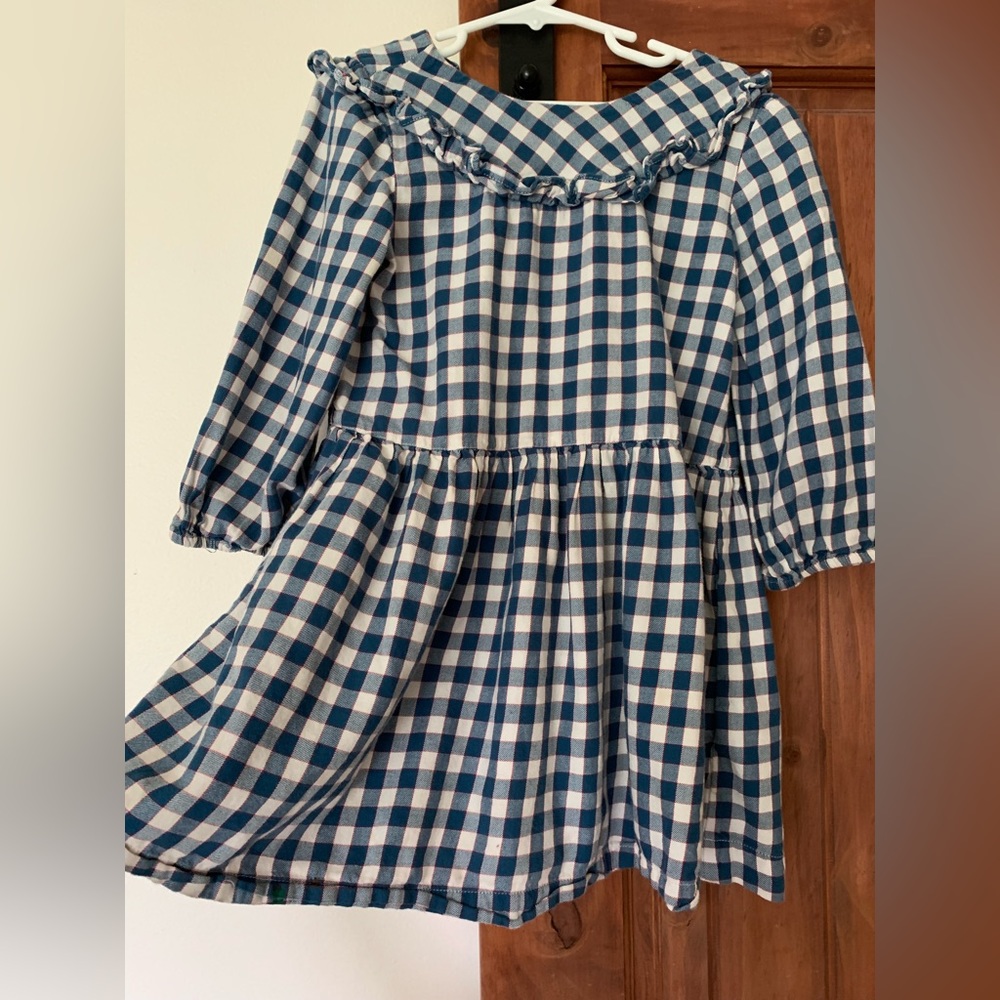 Size 4 Crewcuts blue gingham / check girls dress